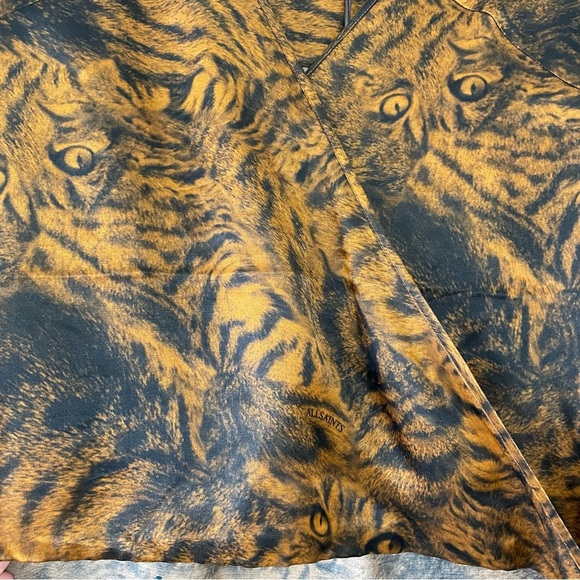 ALLSAINTS Penny Grizedale Cat Print Wrap Front Blouse - Picture 11 of 12